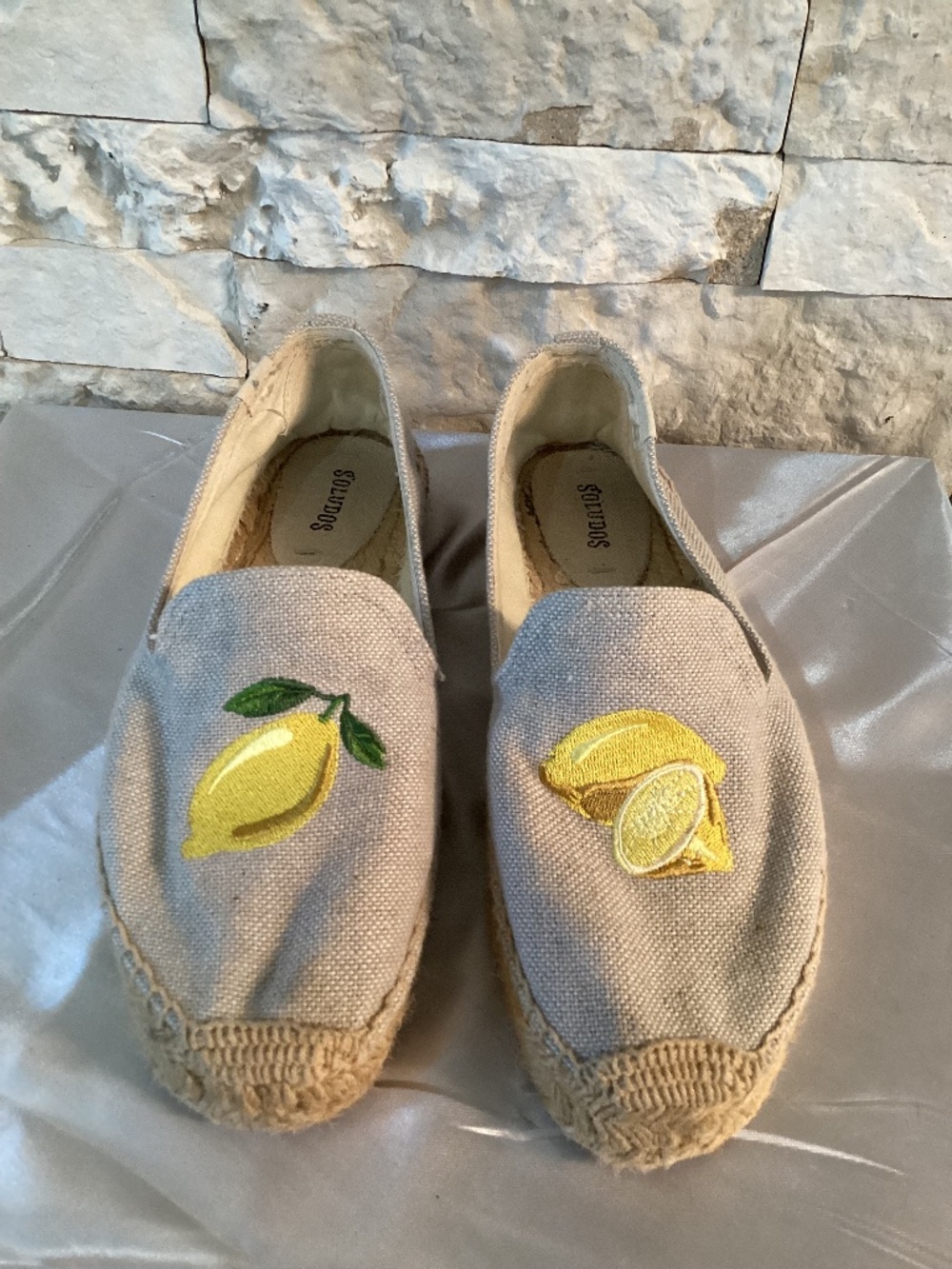 Soludos Anthropologie Lemon Platform Smoking Slipper Espadrilles